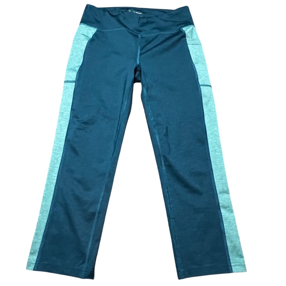 Tek Gear DryTek Cropped Leggings Aqua Blue Pants Spandex Size Medium